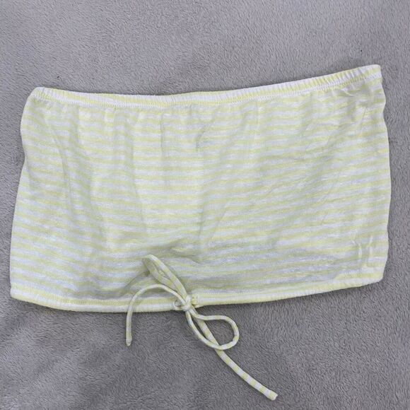 Pacsun Yellow Striped Tube Top Xs - Picture 2 of 7
